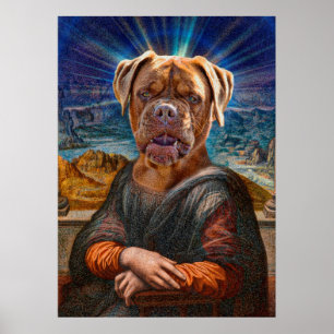 Digitale KUNST - BULLDOG MONA LISA Poster