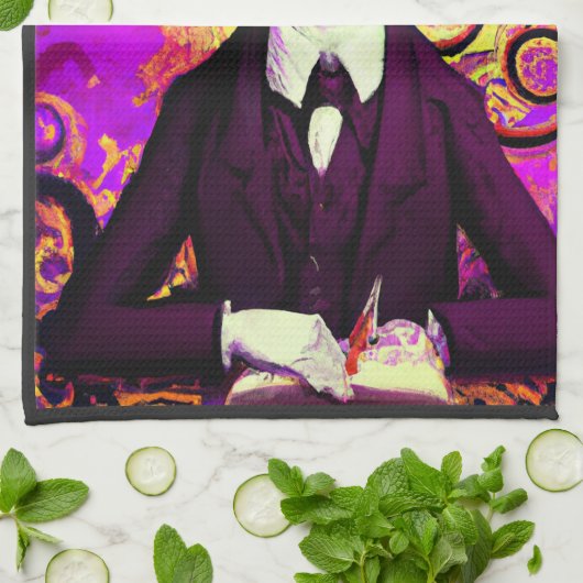 Digitale kunst  Edgar Allan Poe Raven Theedoek (Gevouwen)