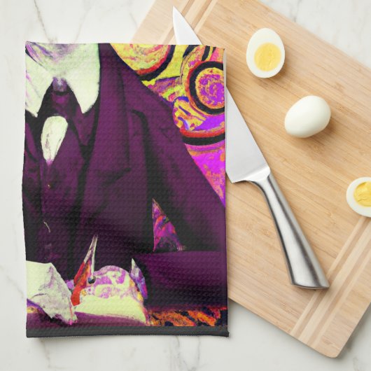 Digitale kunst  Edgar Allan Poe Raven Theedoek (Quarter Fold)