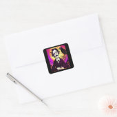 Digitale kunst  Edgar Allan Poe Raven Vierkante Sticker (Envelop)