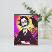 Digitale kunst Kijk Edgar Allan Poe Raven Sho Briefkaart (Staand voorkant)