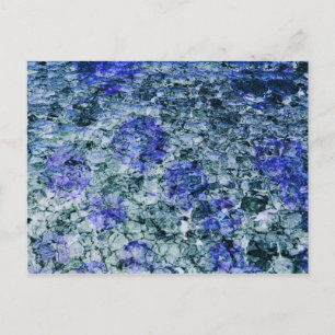 Digitale kunst met blauwe waterverf abstracte acht briefkaart
