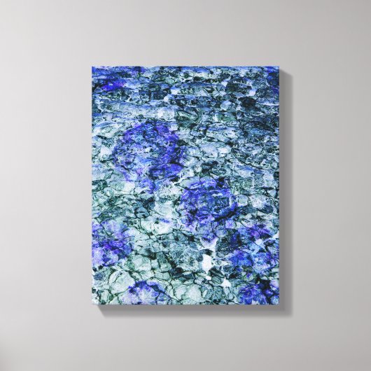 Digitale kunst met blauwe waterverf abstracte acht canvas afdruk (Voorkant)