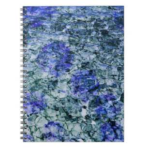 Digitale kunst met blauwe waterverf abstracte acht notitieboek