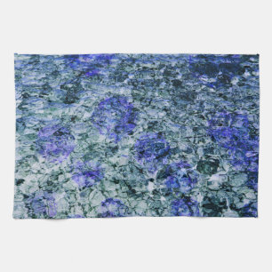 Digitale kunst met blauwe waterverf abstracte acht theedoek