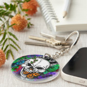 Digitale kunst met de dik en de vorst sleutelhanger (Voorkant Rechts)