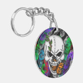 Digitale kunst met de dik en de vorst sleutelhanger (Voorkant Links)