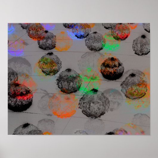 Digitale kunst met ronde penseelstreken. poster (Voorkant)