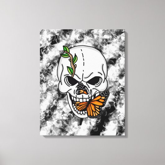 Digitale kunst met schedel en vorst canvas afdruk (Voorkant)