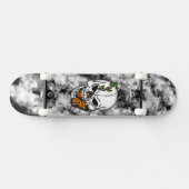 Digitale kunst met schedel en vorst skateboard (Horizontaal)