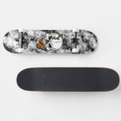Digitale kunst met schedel en vorst skateboard (Horizontaal)