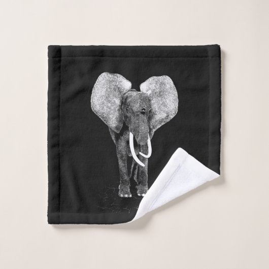 Digitale kunst met zwarte en witte oogklep bad handdoek (Wasdoekje)