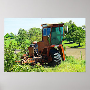 Digitale Kunst Midwest Tractor Canvas Kunstwerk Poster