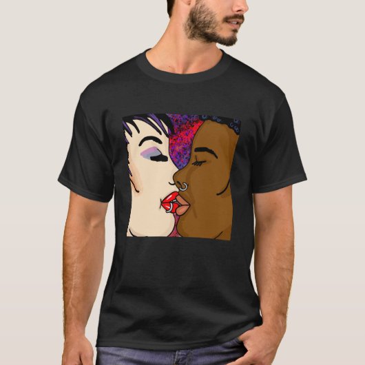 Digitale kunst | Romantic Kiss T-shirt (Voorkant)