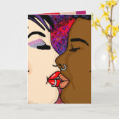 Digitale kunst | Romantische kus    Kaart (Gele Bloem)