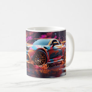 Digitale Kunst Snel Drijvende Sportauto Koffiemok