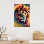Digitale kunst te koop, African Lion Digital Art Poster (Keuken)