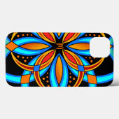 digitale kunstblauw oranje mandala monogrammen Case-Mate iPhone case (Achterkant (horizontaal))