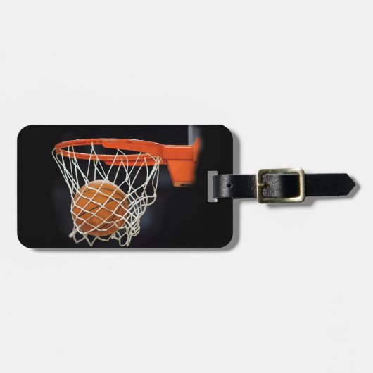 Digitale Kunstwerk Basketbal Stropdas Bagagelabel (Voorkant horizontaal)