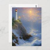 Digitale kunstwerken voor lichte vuurtoren briefkaart (Voorkant / Achterkant)