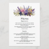 Digitale Lavendel Bloemen Bruiloft Menu (Voorkant)