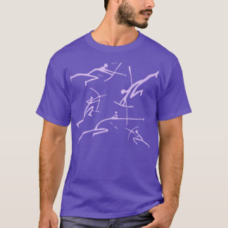 Digitale Lavendel Bowmen Minimalistische Paleolith T-shirt