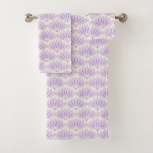 Digitale lavender Flowers Pattern Bath Towel Set Bad Handdoek (Insitu)