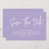 Digitale lavender QR-code met moderne kalligrafie Save The Date (Voorkant / Achterkant)