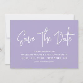 Digitale lavender QR-code met moderne kalligrafie Save The Date