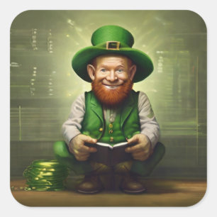 Digitale Leprechaun Replechaun Vierkante Sticker