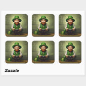 Digitale Leprechaun Replechaun Vierkante Sticker (Vel)