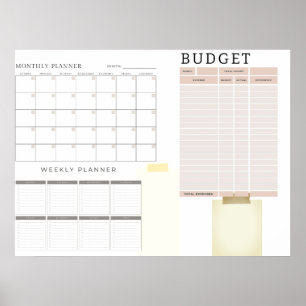 Digitale maandelijkse budgetplanner poster