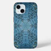 Digitale Mandala Blauw en Geel Case-Mate iPhone Case (Achterkant)