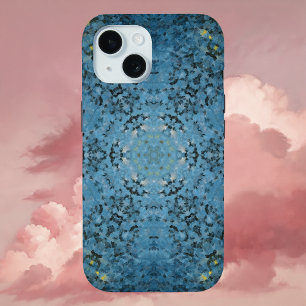 Digitale Mandala Blauw en Geel