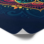 Digitale mandala: een caleidoscoop van kleur poster (Hoek)