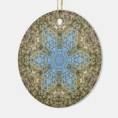 Digitale Mandala Geel en Blauw Keramisch Ornament (Links)