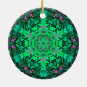 Digitale Mandala Groen en Paarse Keramisch Ornament (Achterkant)