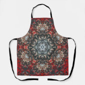 Digitale Mandala Rood en Wit Schort (Voorkant)
