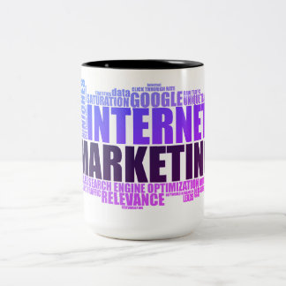 Digitale marketing tweekleurige koffiemok