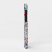 Digitale marmering in azure en rode tinten Case-Mate iPhone case (Achterkant/links)