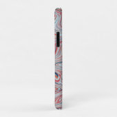 Digitale marmering in azure en rode tinten Case-Mate iPhone case (Achterkant/rechts)