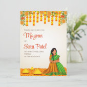 Digitale Mayoun uitnodigingen & Haldi uitnodiging (Staand voorkant)