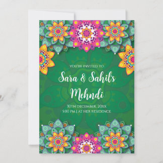 Digitale Mehndi-uitnodigingen & Trouw Mendhi-uitno Kaart