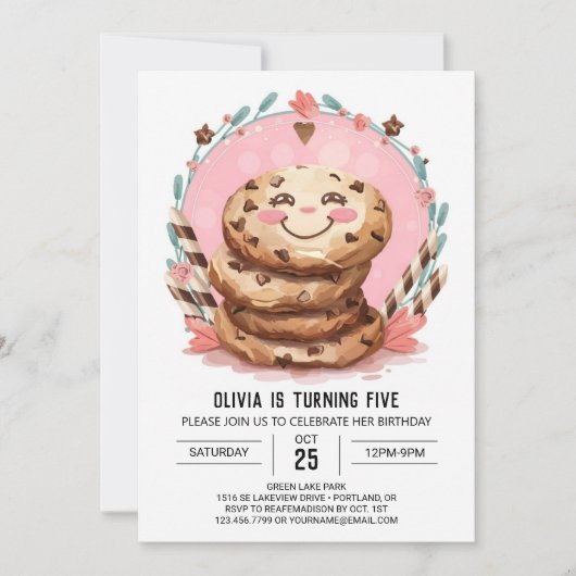 Digitale moderne bewerkbare cookies Verjaardag Kaart (Voorkant)