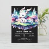 Digitale Natuur Dragon Birthday Kaart (Staand voorkant)