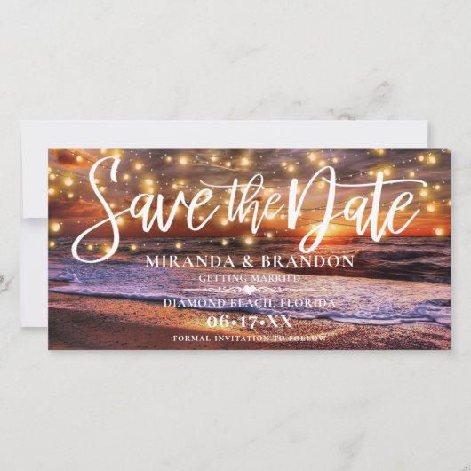 Digitale Ocean Beach Save the Date Uitnodiging (Voorkant)