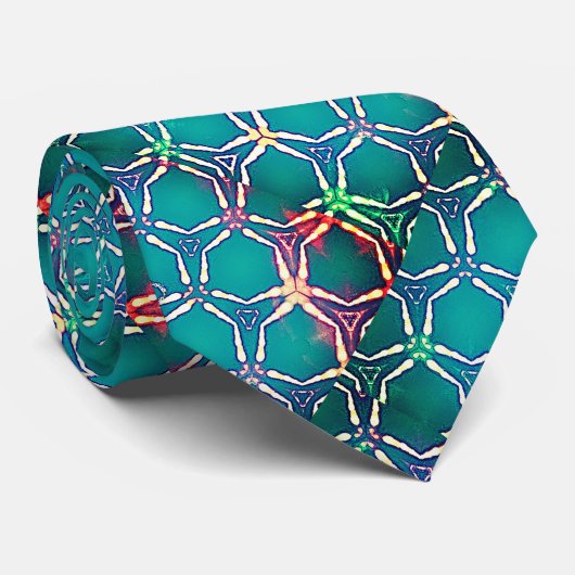 Digitale Ocean Summer Blues Wardrobe Upgrade Cool  Stropdas (Opgerold)