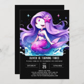 Digitale onder het Zee Zeemeermin Verjaardag Kaart (Voorkant / Achterkant)