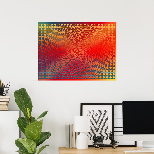 Digitale Op-art — Toreadorans Poster (Thuiskantoor)