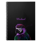 Digitale paarse papegaaifractal notitieboek (Voorkant)